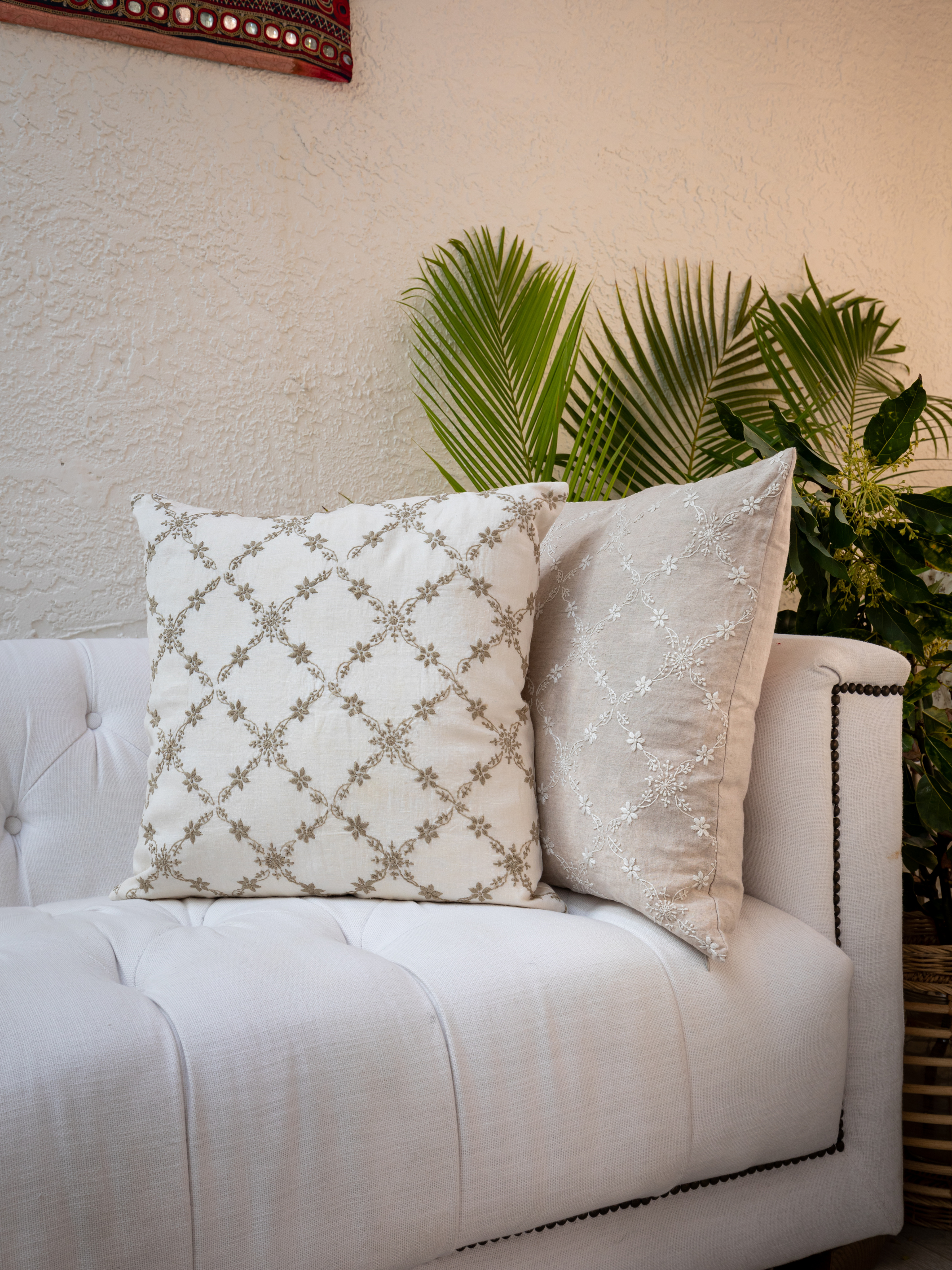 Grace Lucknow Pillow Cover Shell Linen