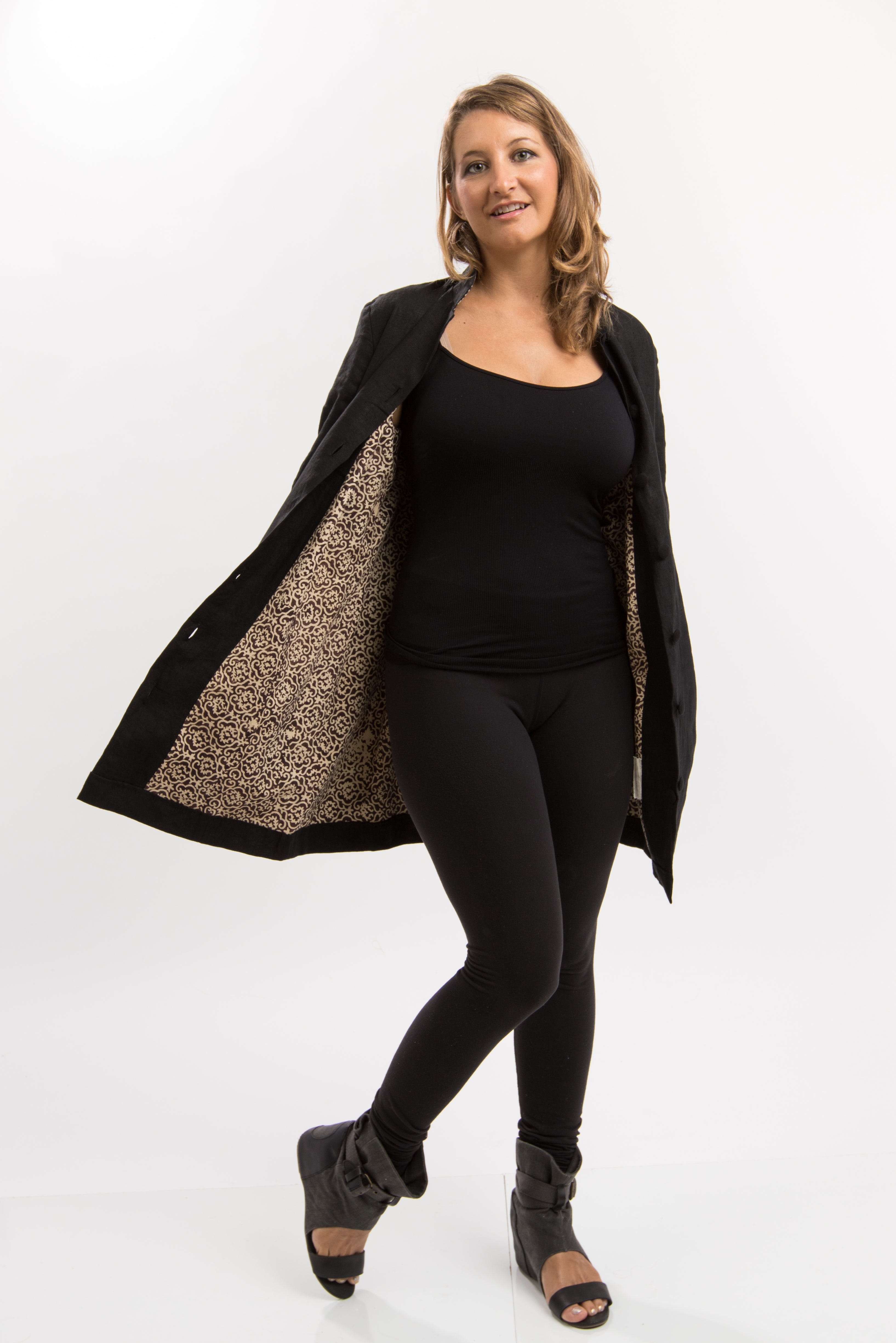 Charcoal Nehru Linen Jacket