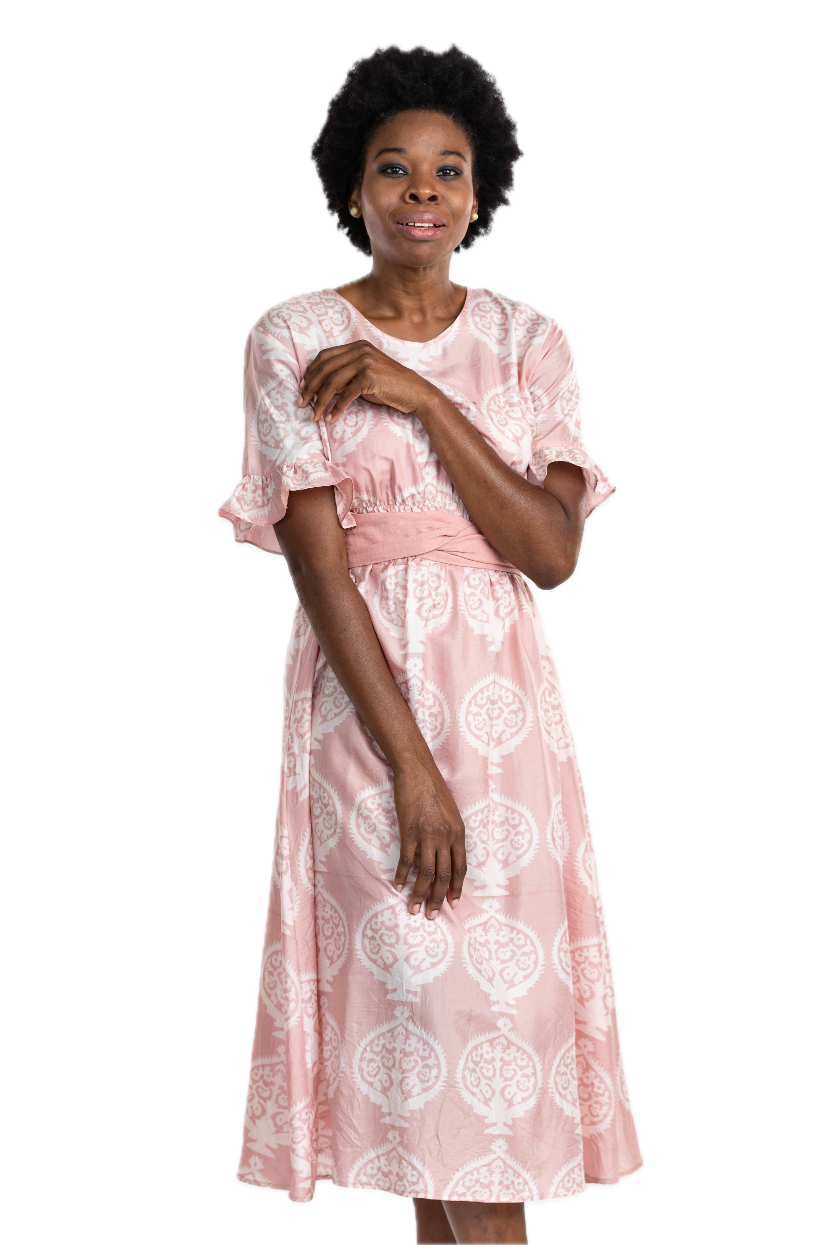 Alma Blush Silk Dress