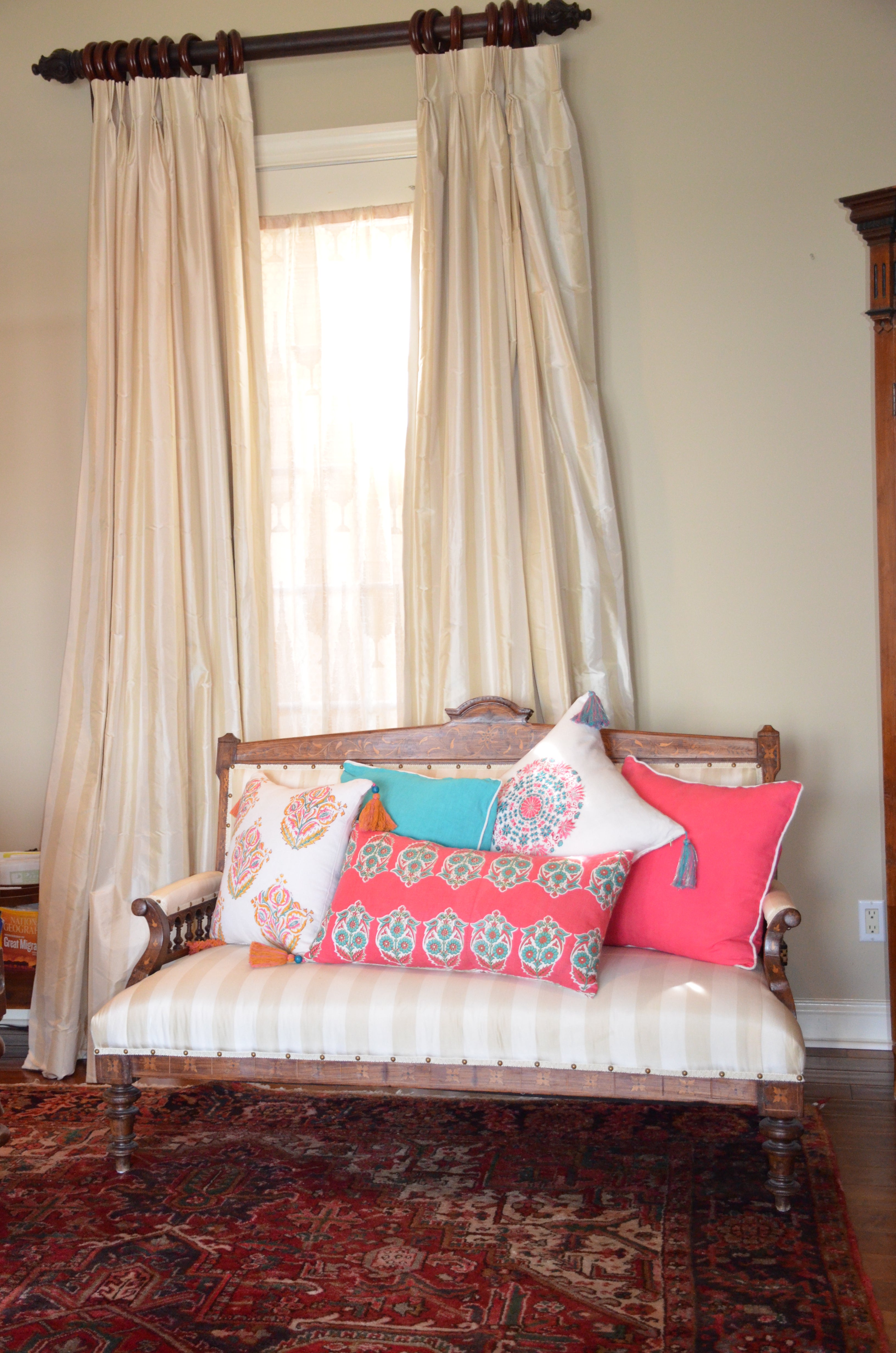 Parakeets Hot Pink/Green Lumbar Pillow