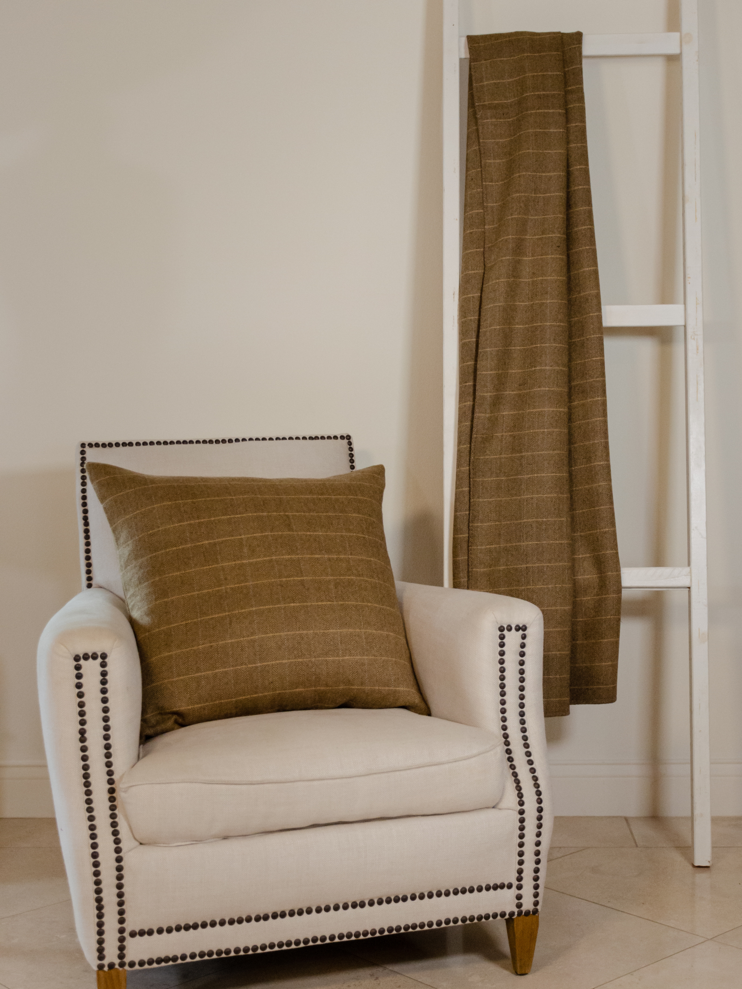 Highlands Sandstone Herringbone Wool Throw