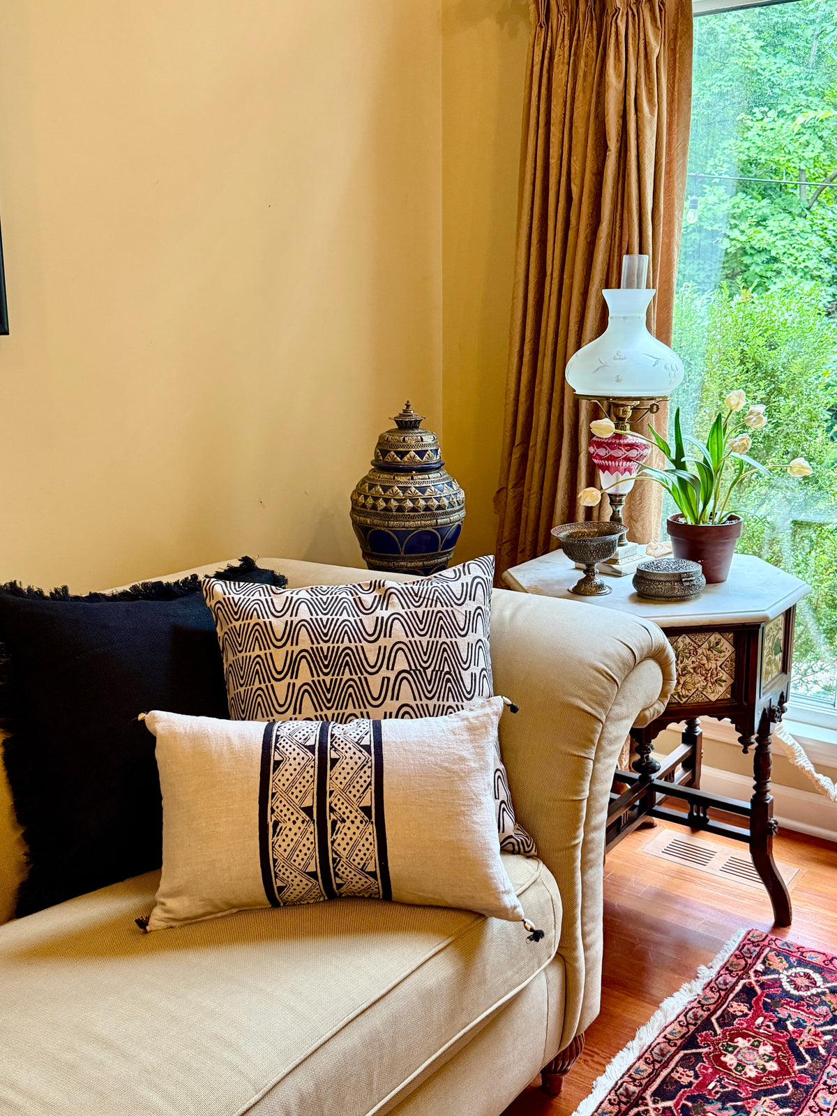 Prayag Charcoal Decorative Pillow Cover