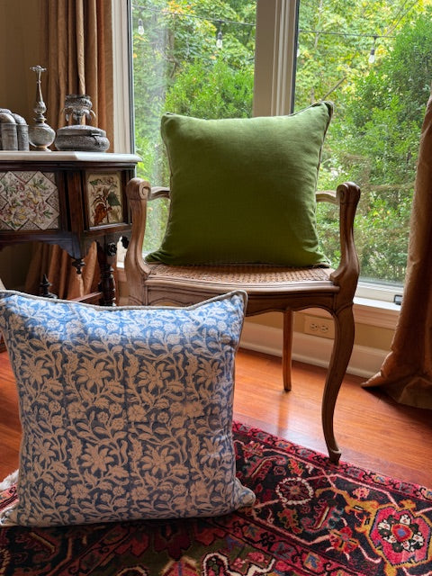 Gardenia Cornflower Blue Decorative Pillow Cover