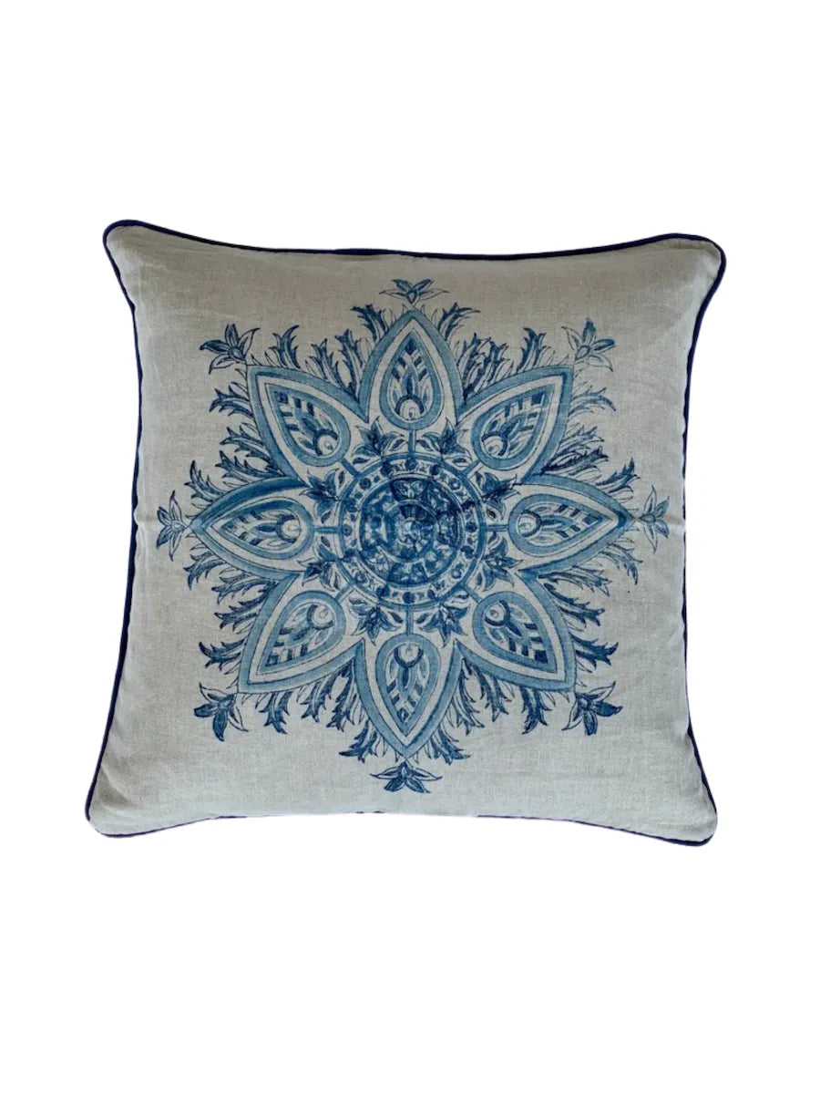 Medallion Indigo Euro Sham