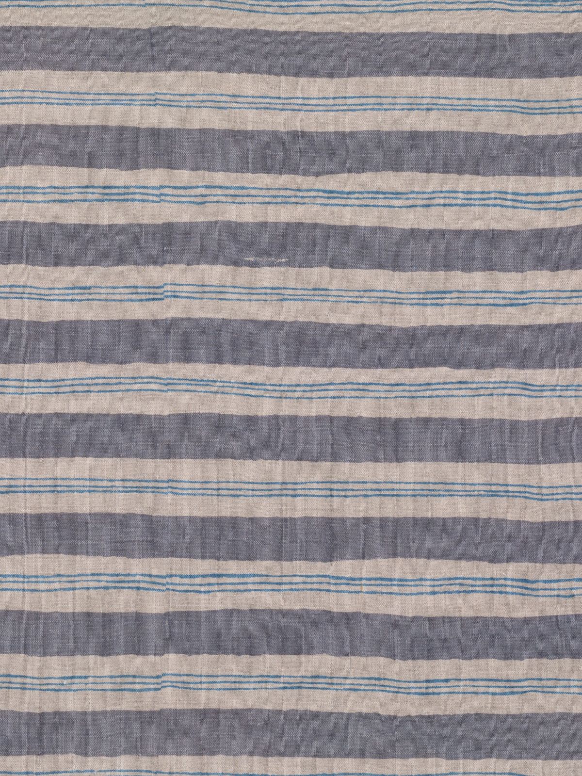 Korfu Stripe Slate & Cornflower Blue on Natural