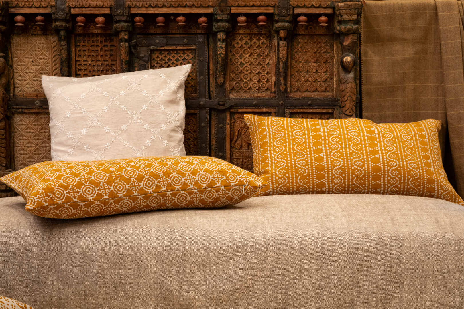 Yuma Ochre Lumbar Pillow Cover