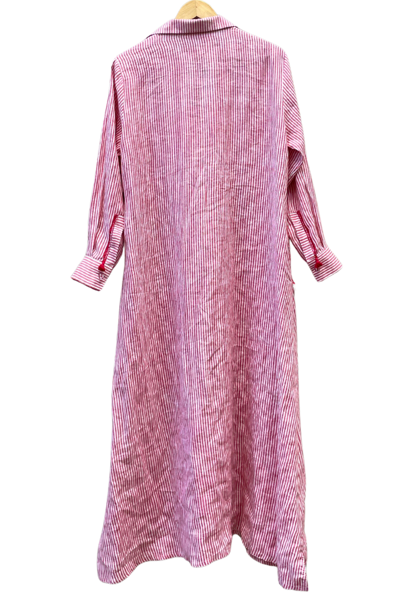 Zainab Pinstripe Tomato with Embroidery