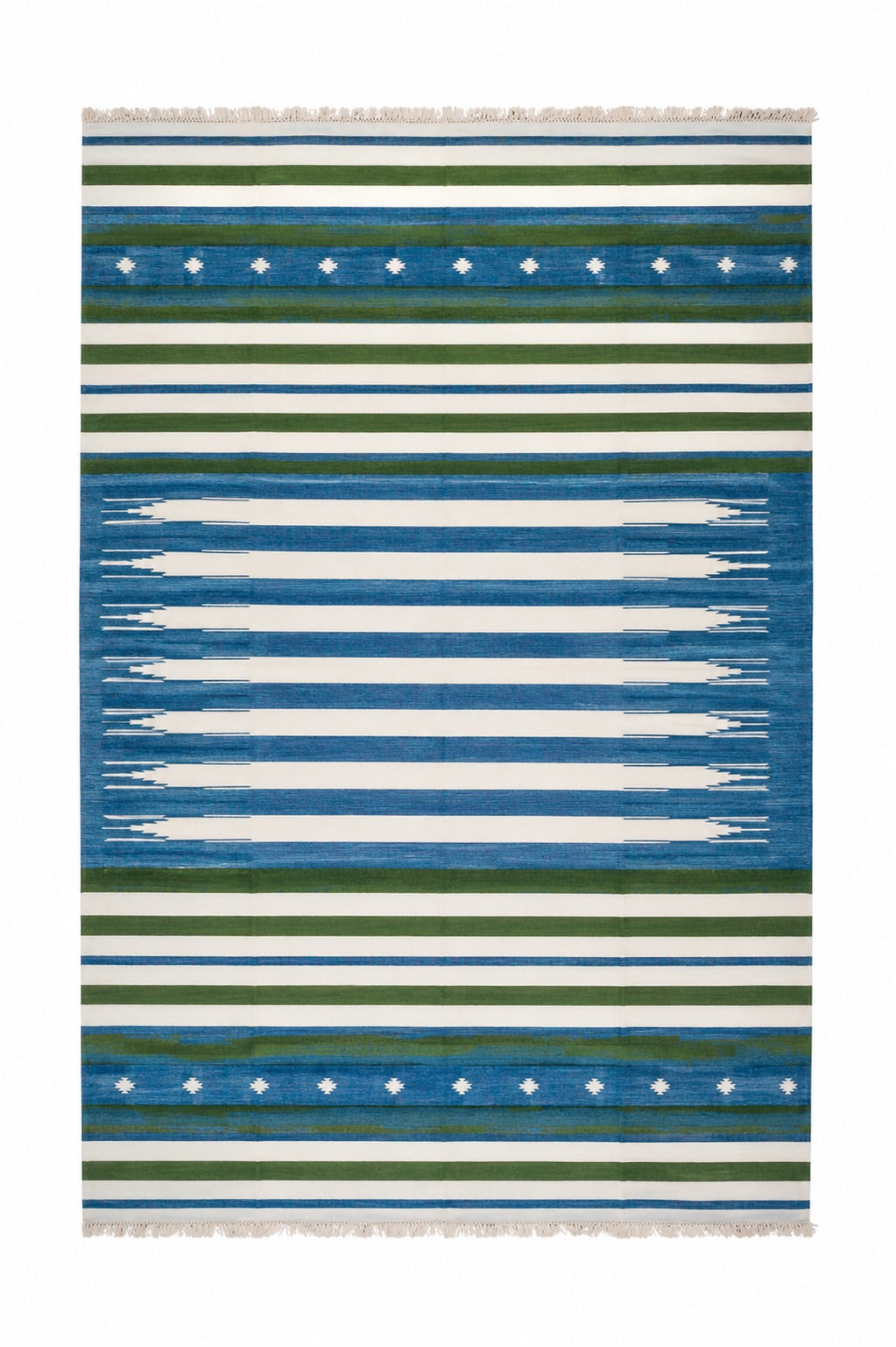 Haveli Blue Green Cotton Durrie