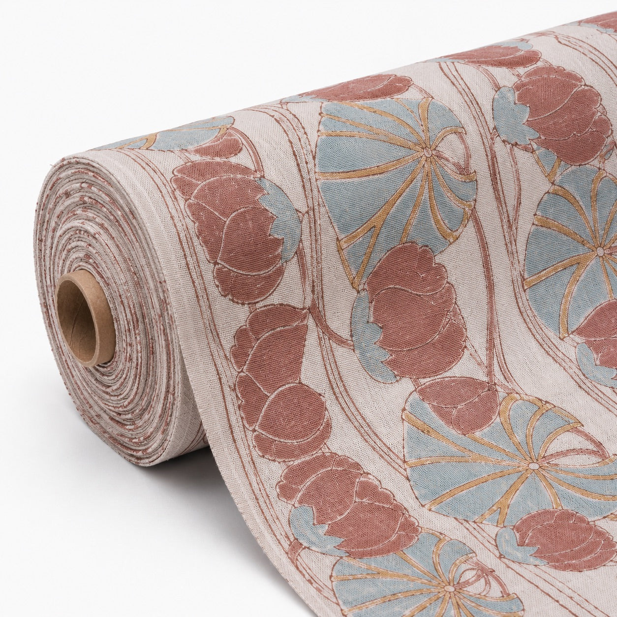Waterlilies Dusty Pink, Yellow & Cacao