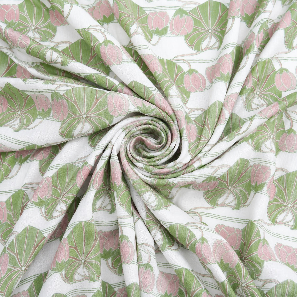 Waterlilies Green and Rose