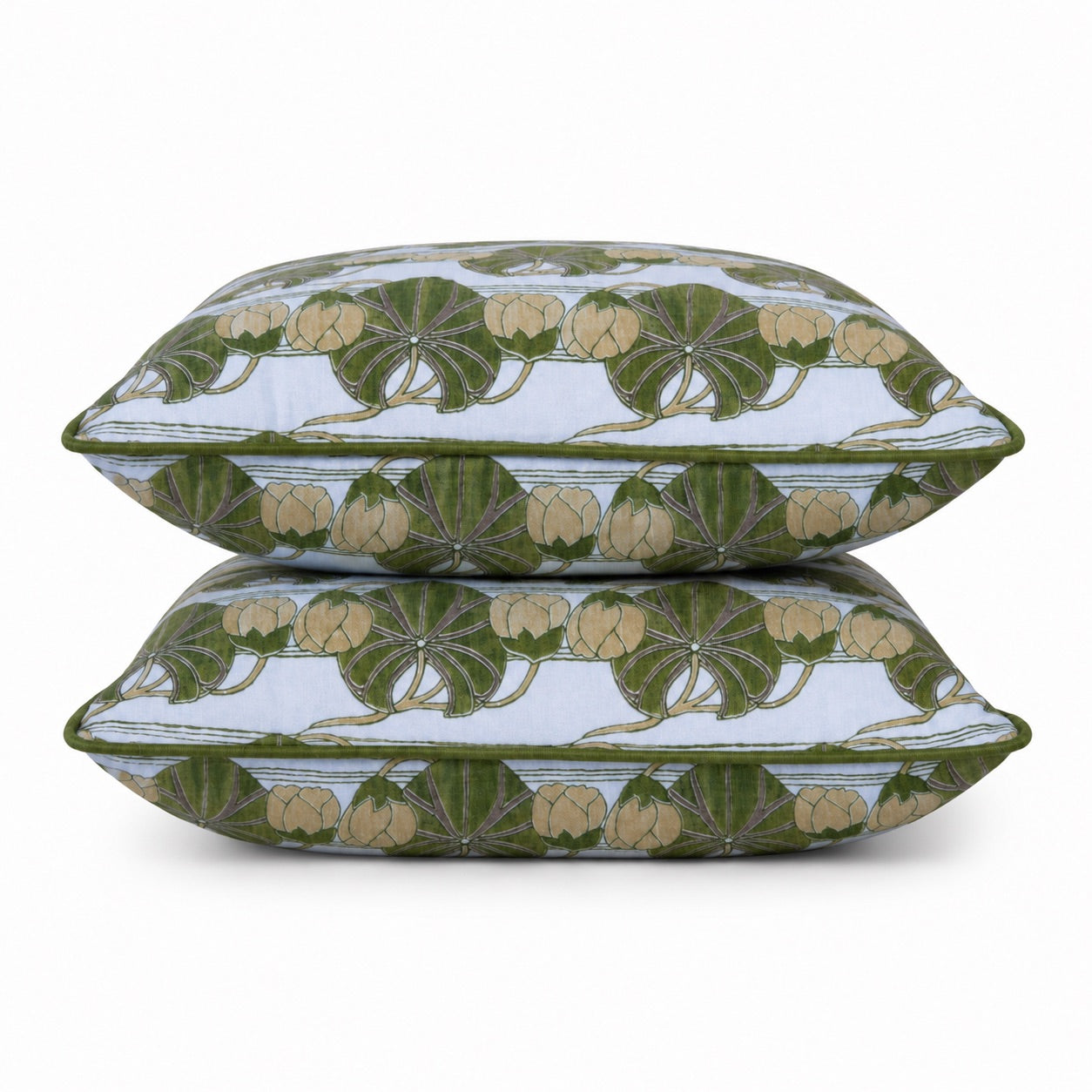 Waterlilies Pistachio & Lemon Decorative Pillow Cover
