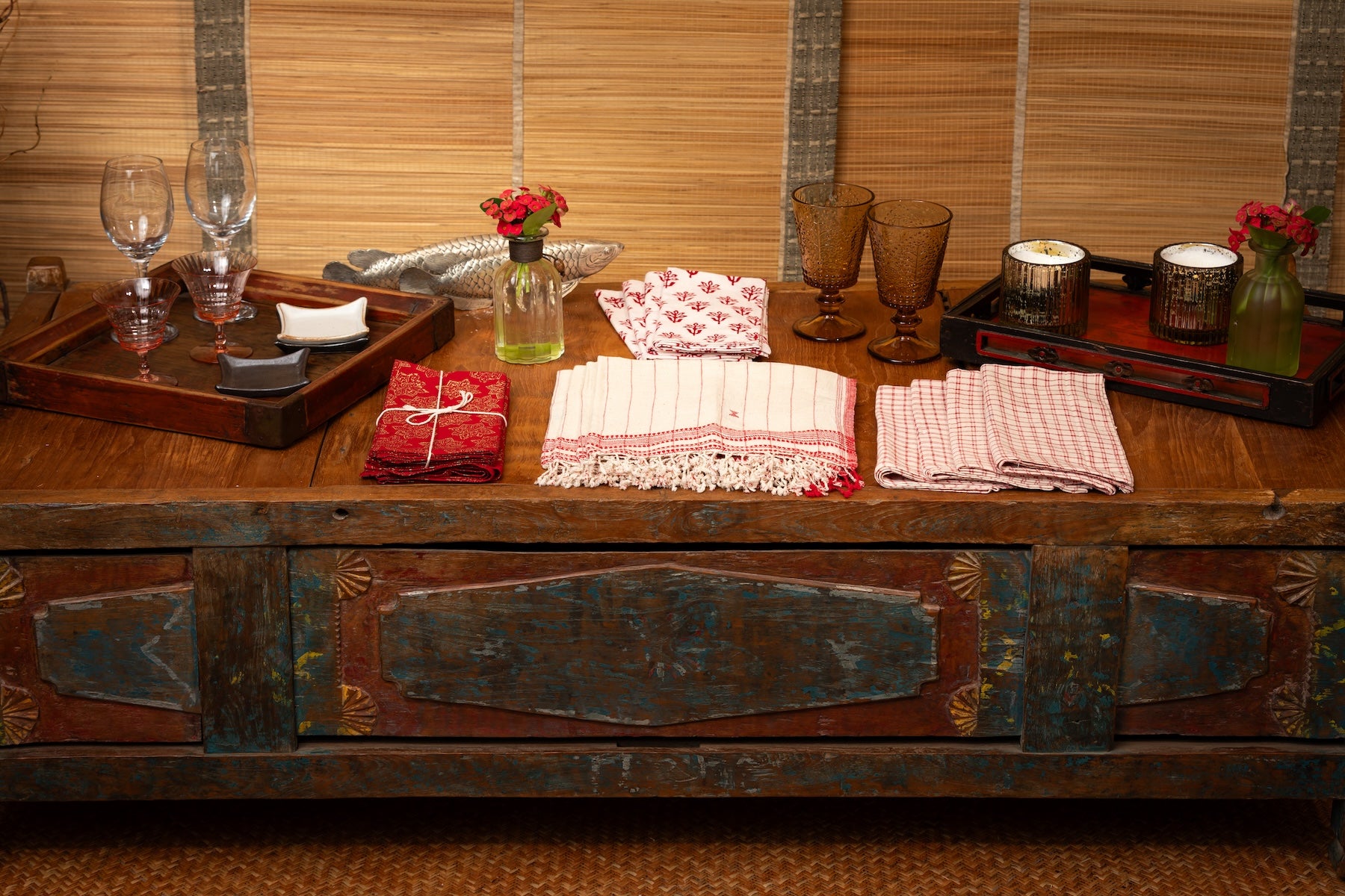 Khamir Cinnabar Woven Napkin Set
