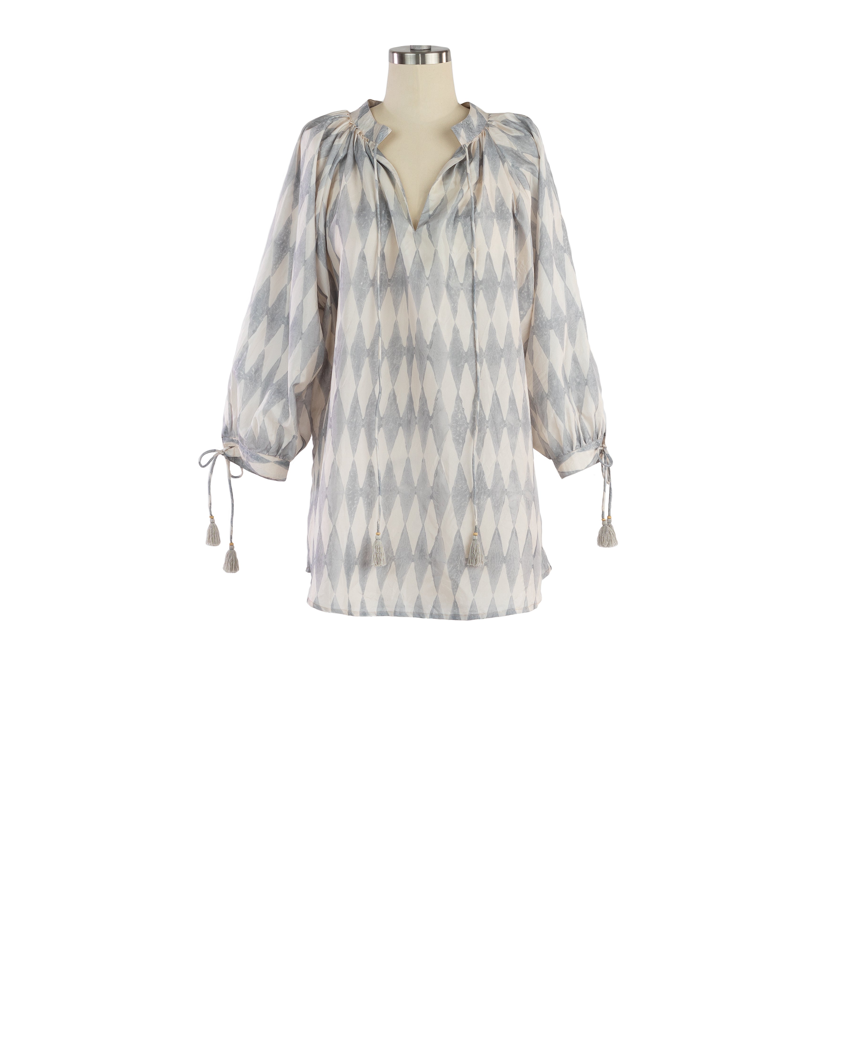 Yasmin Slate Silk Blouse