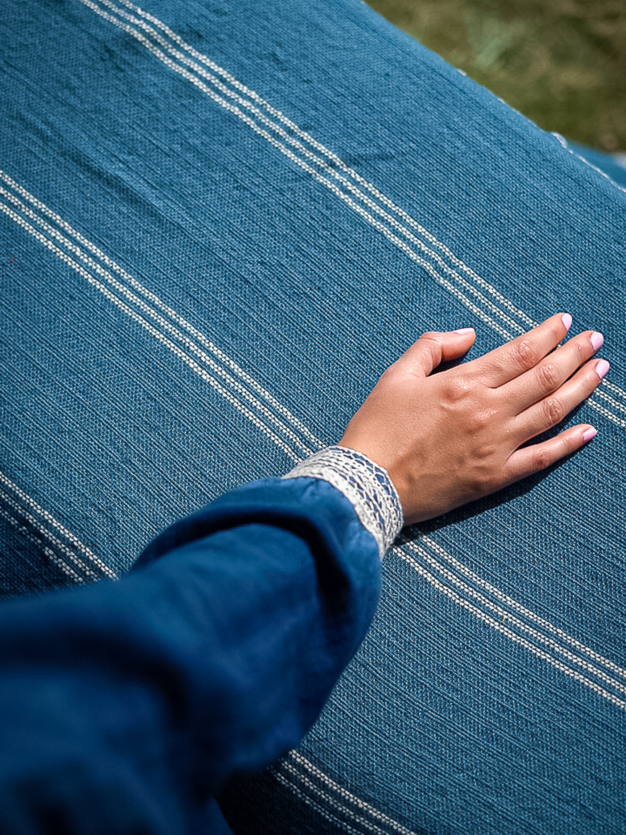 BK Indigo/Shell Handwoven Bedspread