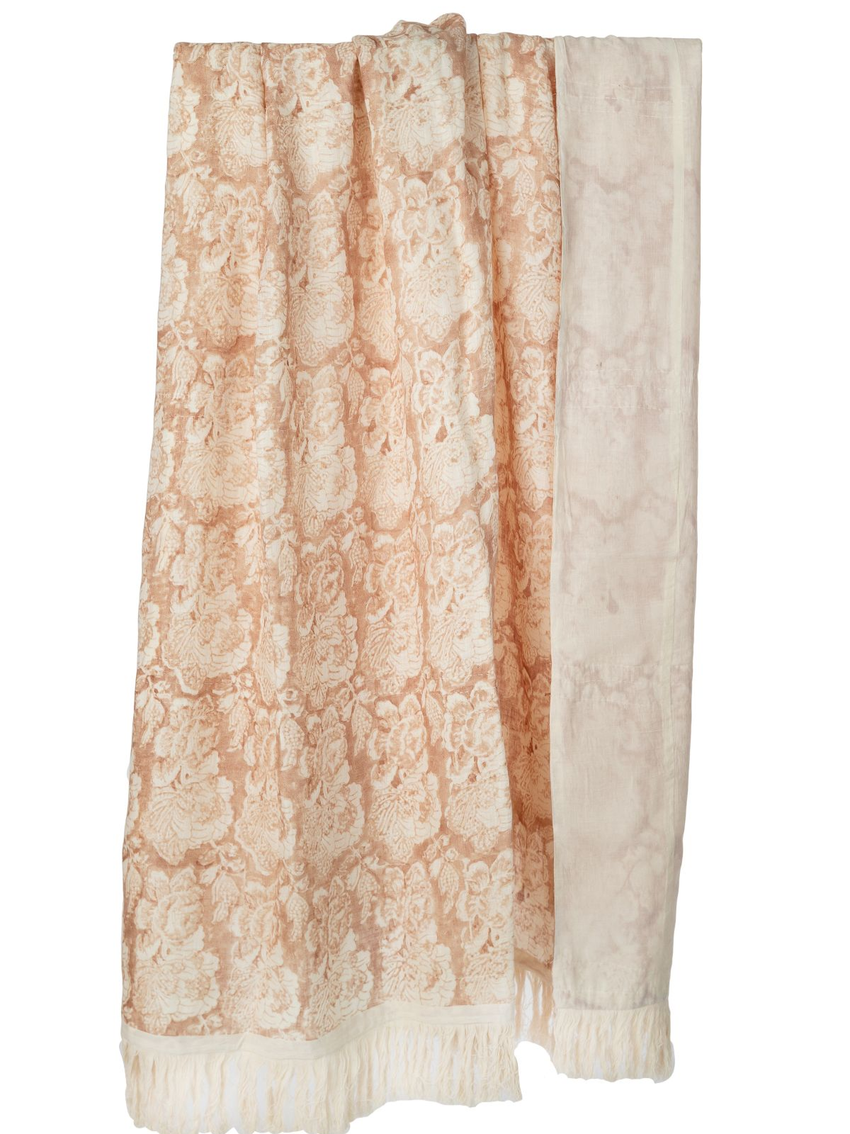 Cabbage Rose Clay Sheer Linen Throw