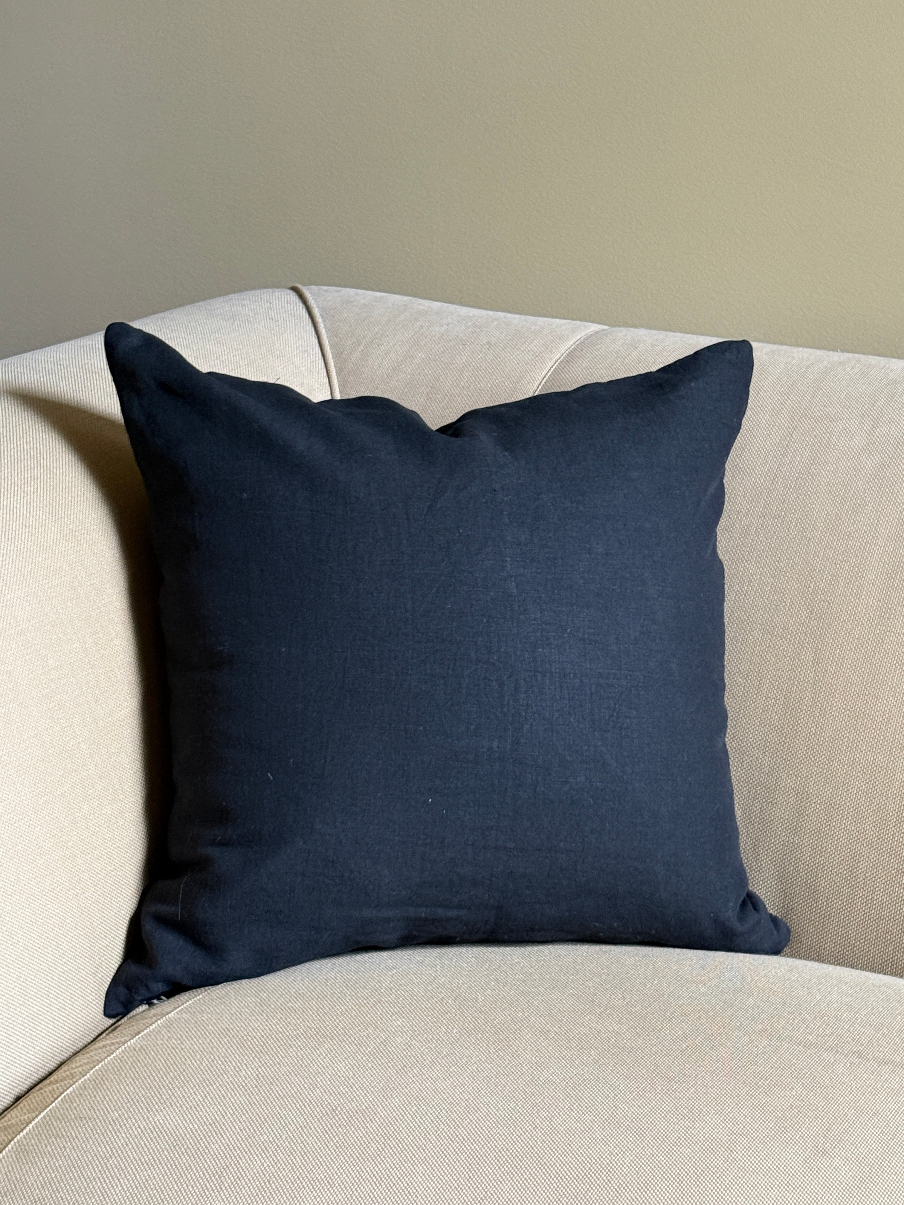 Charcoal Dyed Linen  Pillow Cover