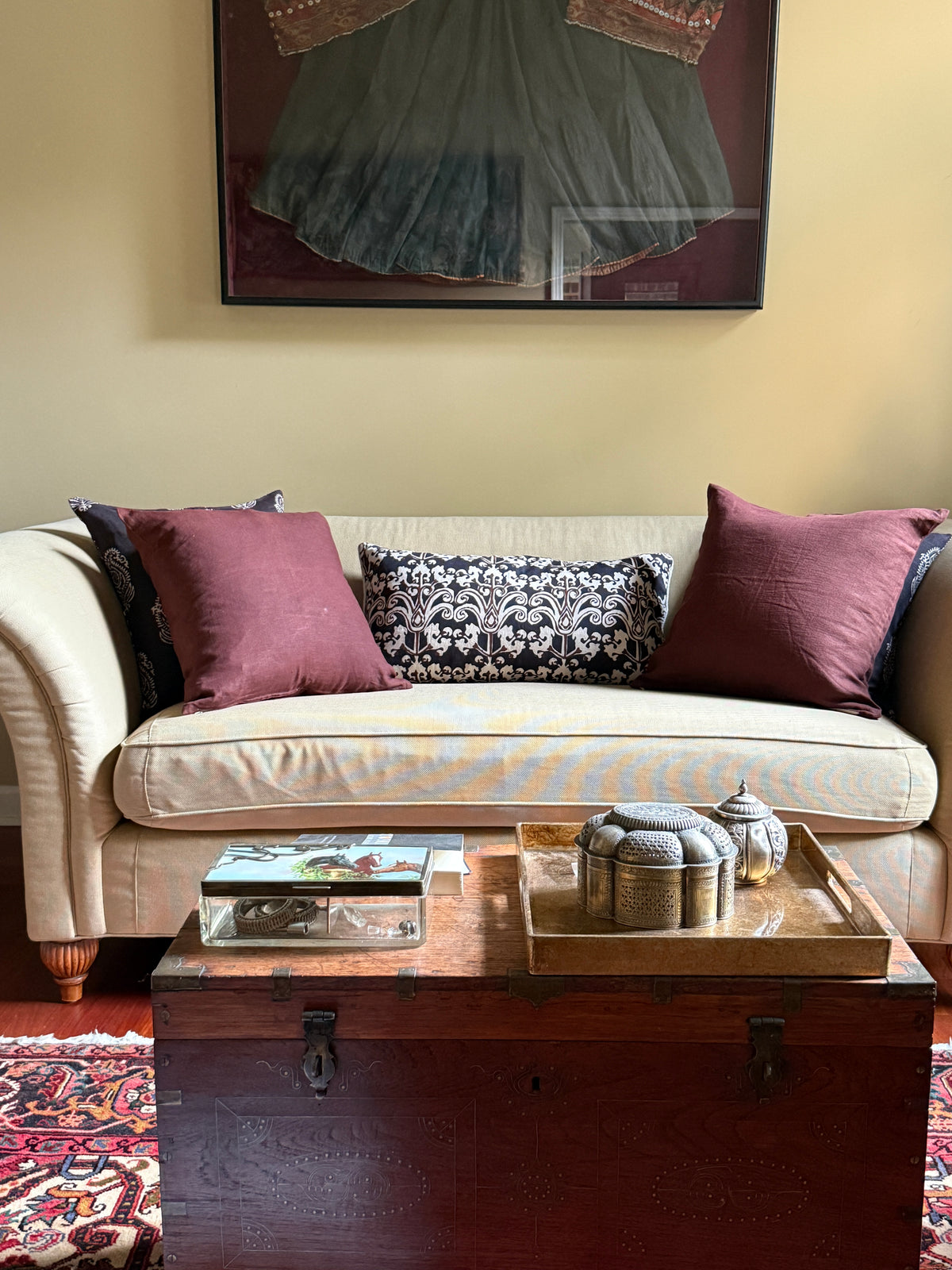 Topkapi Charcoal Cinnamon Pillow Cover