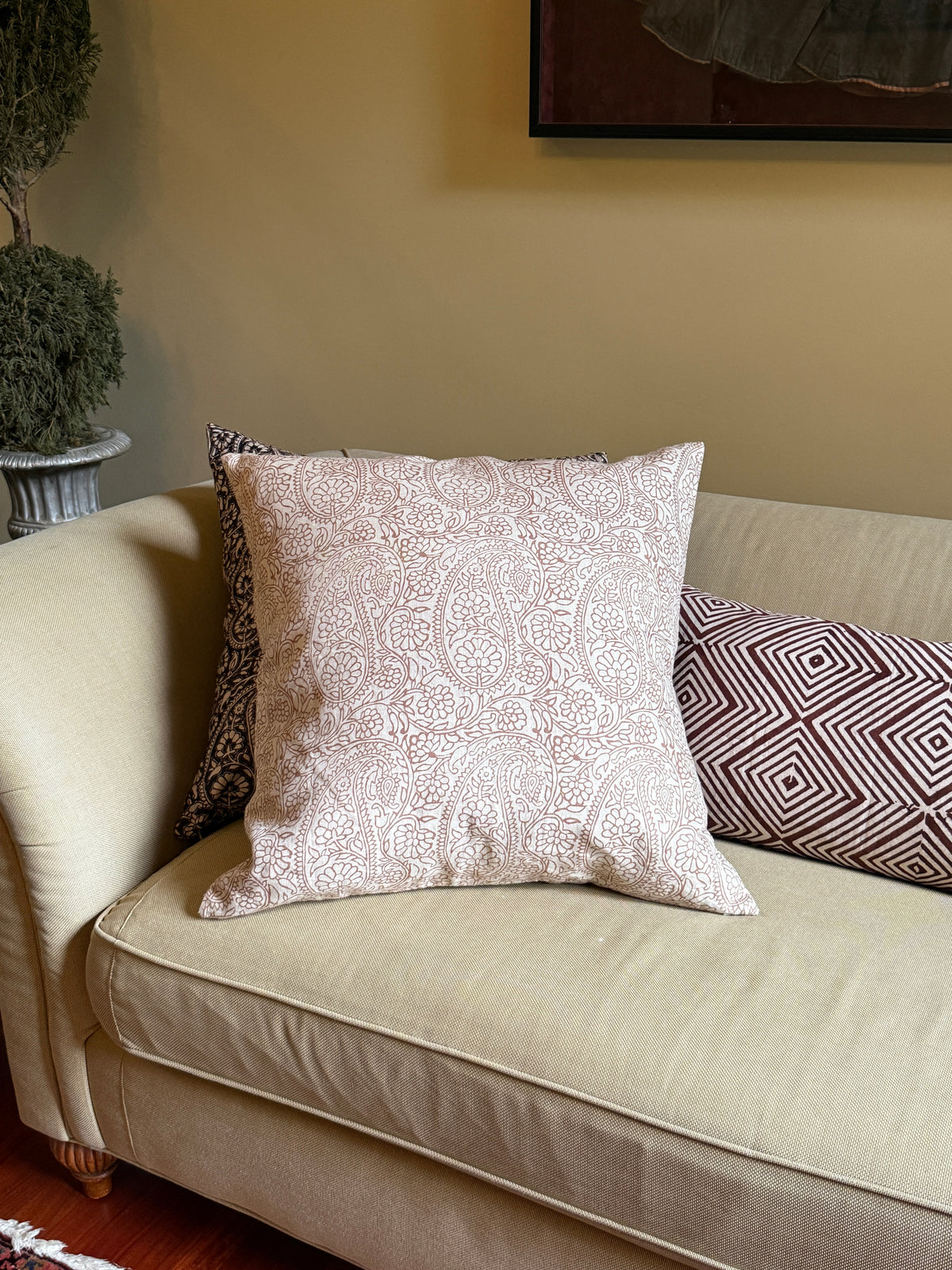 Grande Paisley Clay Pillow Cover