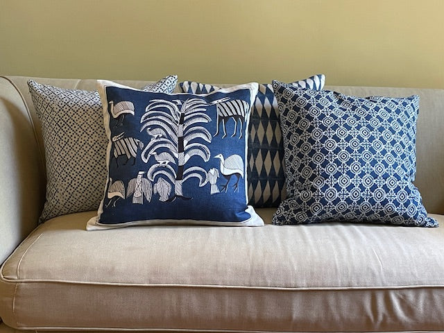 Harlequin Indigo Decorative Pillow