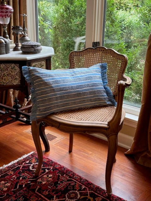 Gayana Stripe Indigo/Cornflower Blue Lumbar Pillow Cover