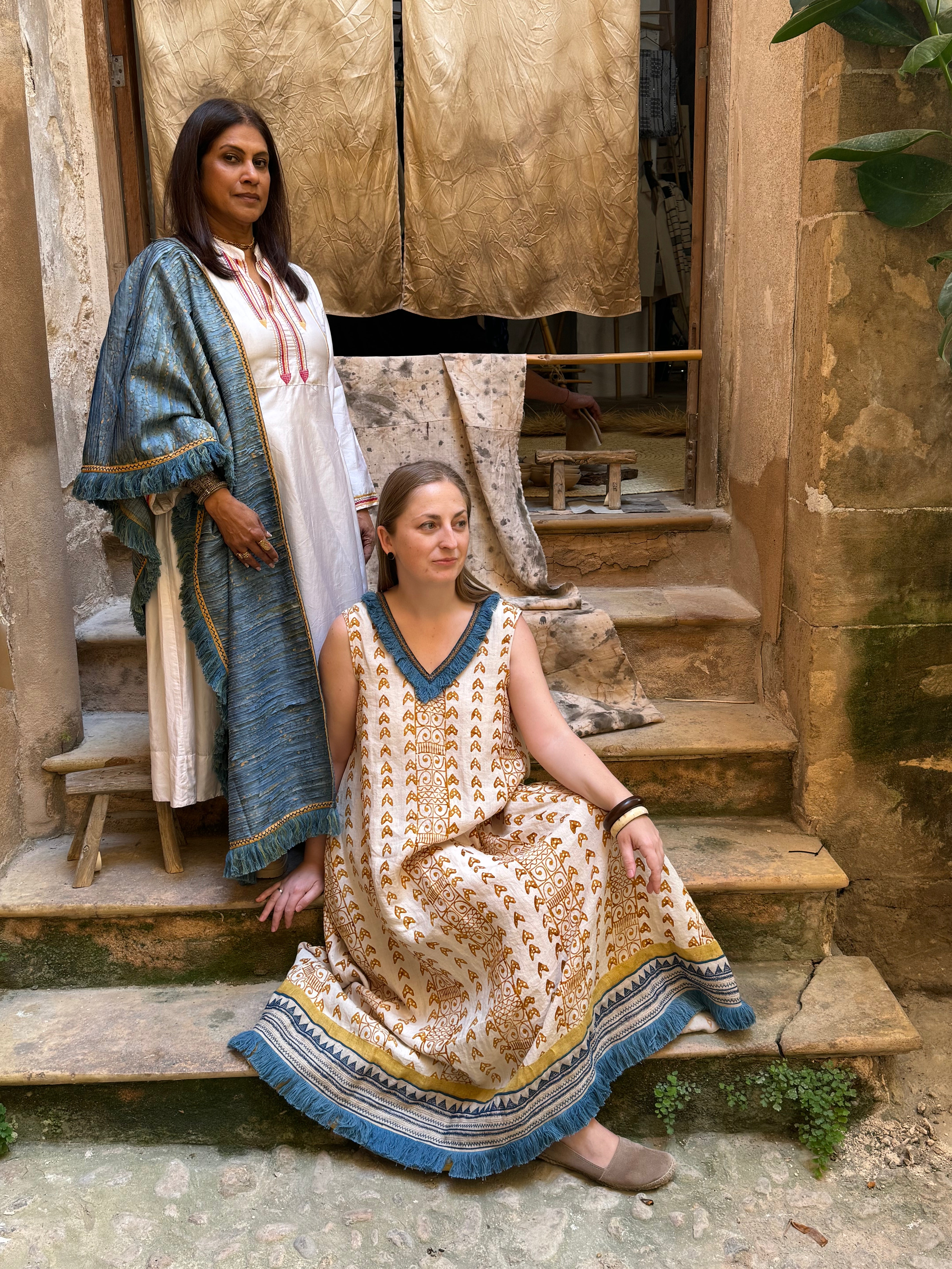 Cairo Linen Dress in Ocher