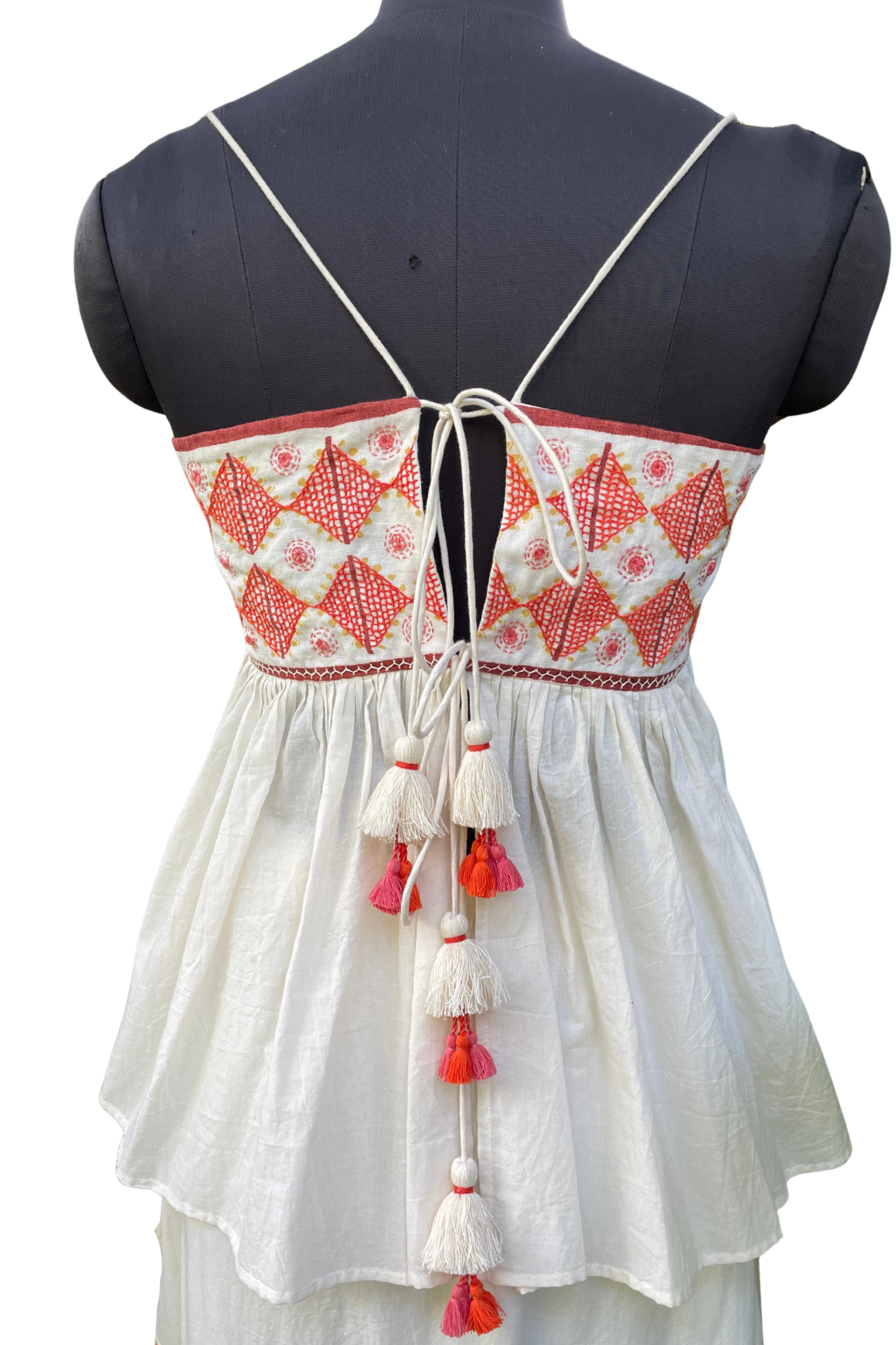 Palma Spaghetti Top with Embroidery