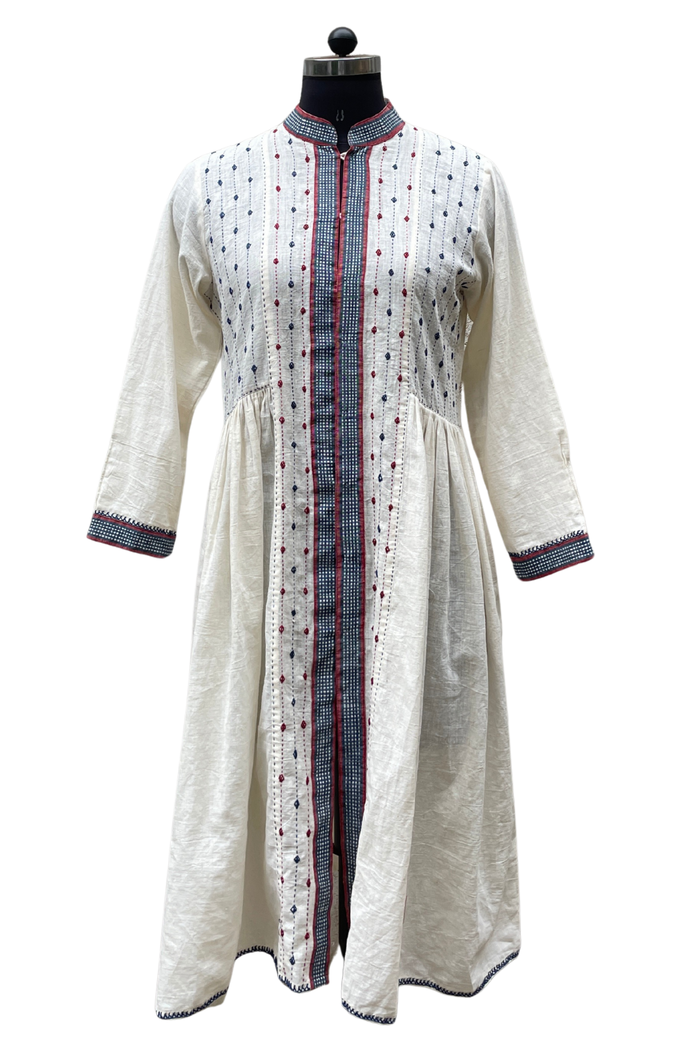 Sarita Jacket Dress Khadi with Embroidery