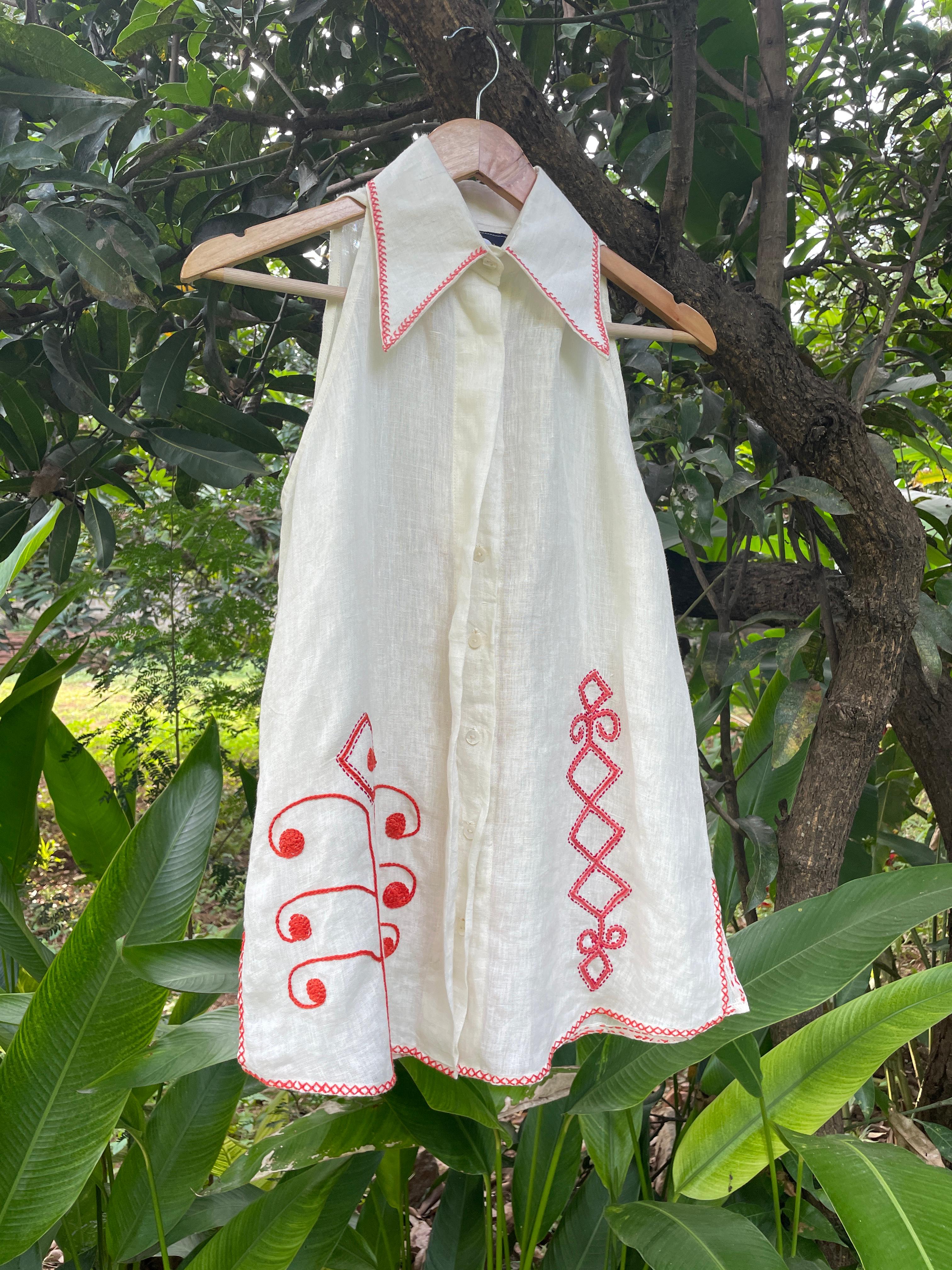 Manju Top Shell with Embroidery